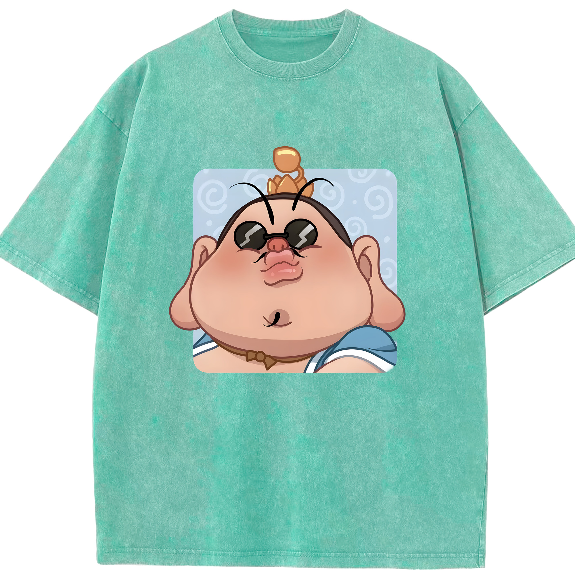 （画像用） Ne Zha 2 ナタ 魔童の大暴れ 綿100% ヴィンテージ風 半袖Tシャツ（フロントプリント）
